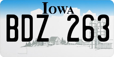 IA license plate BDZ263