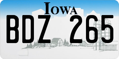 IA license plate BDZ265