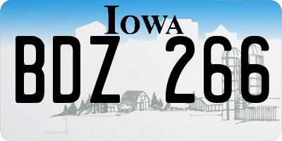IA license plate BDZ266