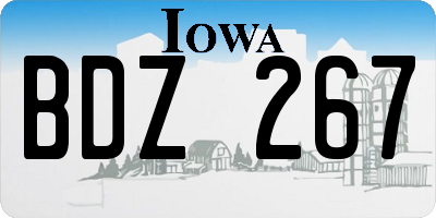 IA license plate BDZ267