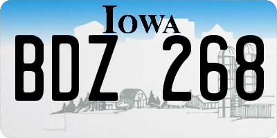 IA license plate BDZ268