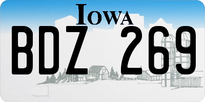 IA license plate BDZ269