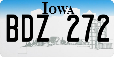 IA license plate BDZ272