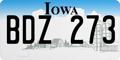 IA license plate BDZ273