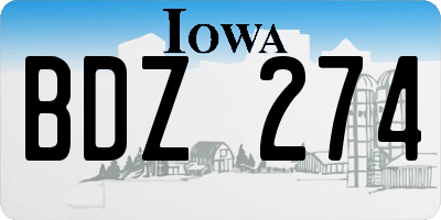 IA license plate BDZ274
