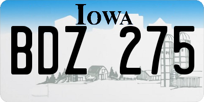IA license plate BDZ275