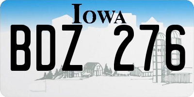 IA license plate BDZ276