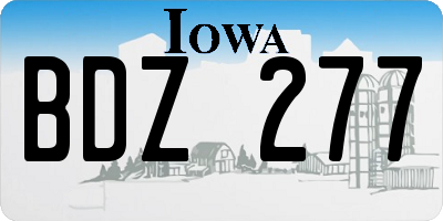 IA license plate BDZ277