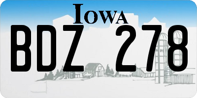 IA license plate BDZ278