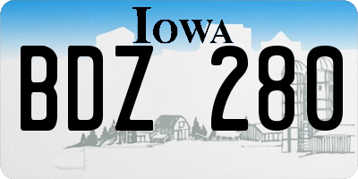 IA license plate BDZ280