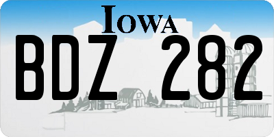 IA license plate BDZ282