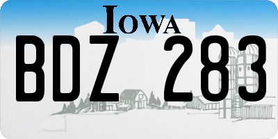 IA license plate BDZ283