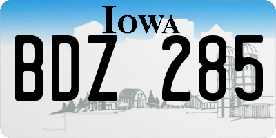 IA license plate BDZ285