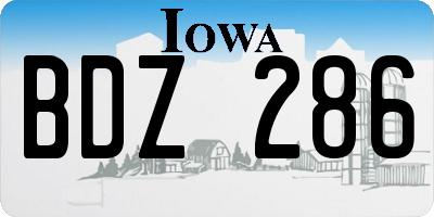 IA license plate BDZ286