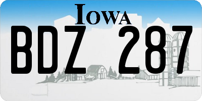IA license plate BDZ287