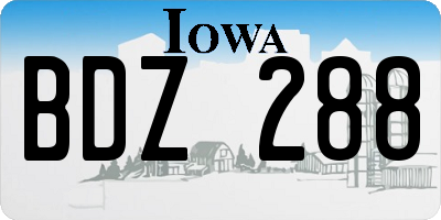 IA license plate BDZ288