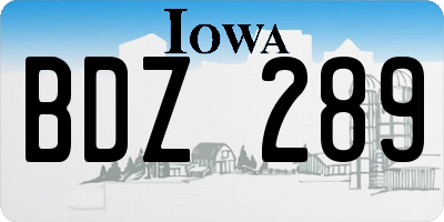 IA license plate BDZ289
