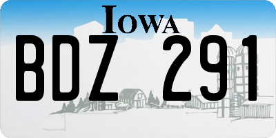 IA license plate BDZ291
