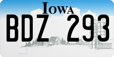 IA license plate BDZ293