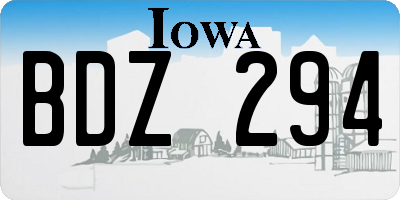 IA license plate BDZ294
