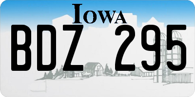 IA license plate BDZ295