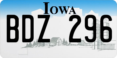 IA license plate BDZ296