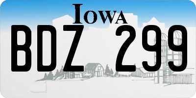 IA license plate BDZ299