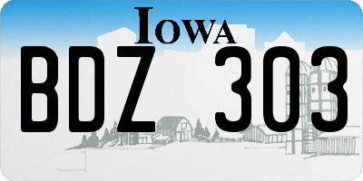 IA license plate BDZ303
