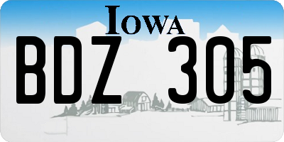 IA license plate BDZ305