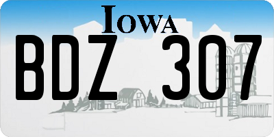 IA license plate BDZ307