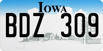 IA license plate BDZ309