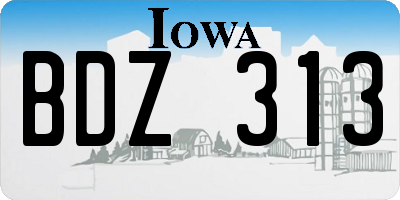 IA license plate BDZ313