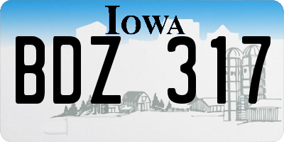 IA license plate BDZ317