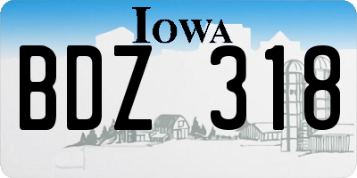 IA license plate BDZ318