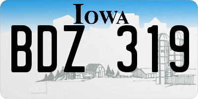 IA license plate BDZ319
