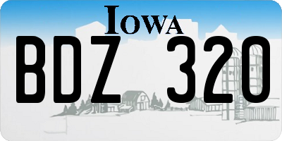 IA license plate BDZ320
