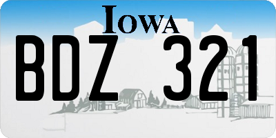 IA license plate BDZ321