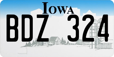 IA license plate BDZ324