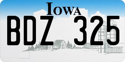 IA license plate BDZ325