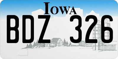 IA license plate BDZ326