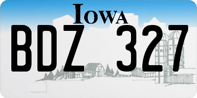 IA license plate BDZ327