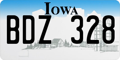 IA license plate BDZ328