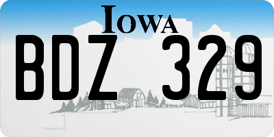 IA license plate BDZ329
