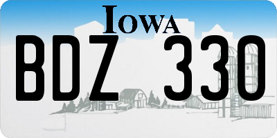 IA license plate BDZ330