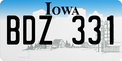 IA license plate BDZ331