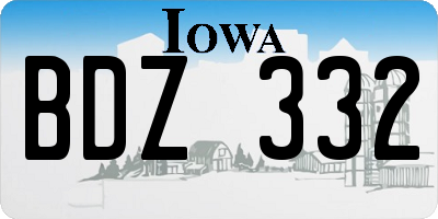 IA license plate BDZ332