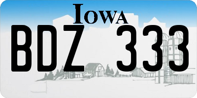 IA license plate BDZ333