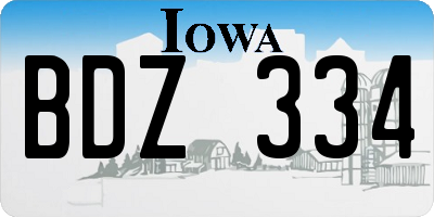 IA license plate BDZ334
