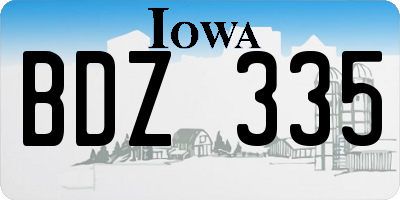 IA license plate BDZ335