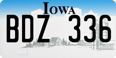 IA license plate BDZ336